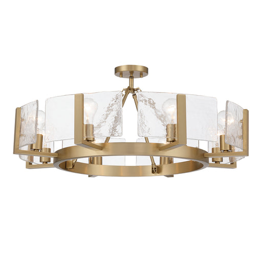 Aenon Eight Light Semi-Flush Mount Brushed Champagne Brass