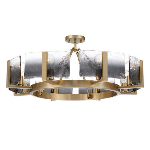 Aenon Eight Light Semi-Flush Mount Brushed Champagne Brass