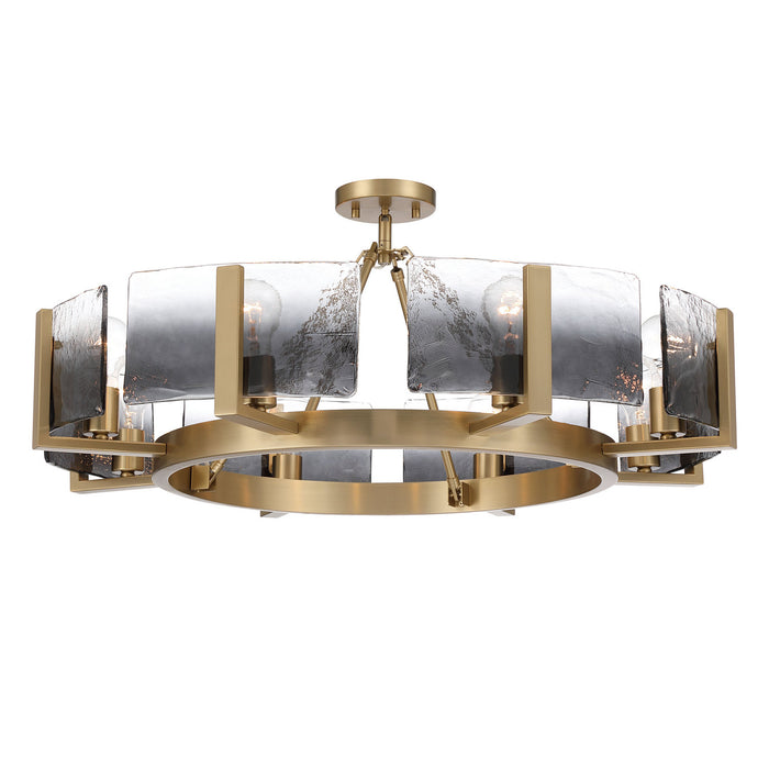 Golden - 3164-8SF BCB-SWG - Eight Light Semi-Flush Mount - Aenon - Brushed Champagne Brass