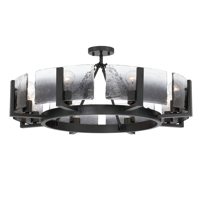 Golden - 3164-8SF BLK-SWG - Eight Light Semi-Flush Mount - Aenon - Matte Black