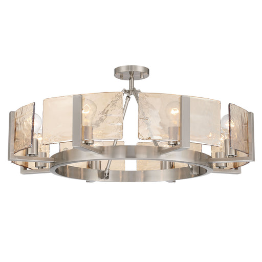 Aenon Eight Light Semi-Flush Mount Pewter