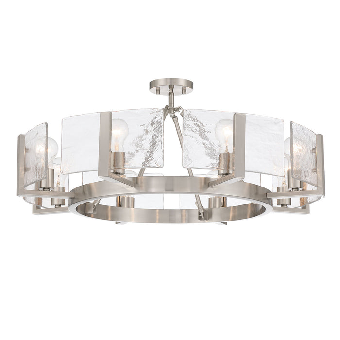 Golden - 3164-8SF PW-HWG - Eight Light Semi-Flush Mount - Aenon - Pewter