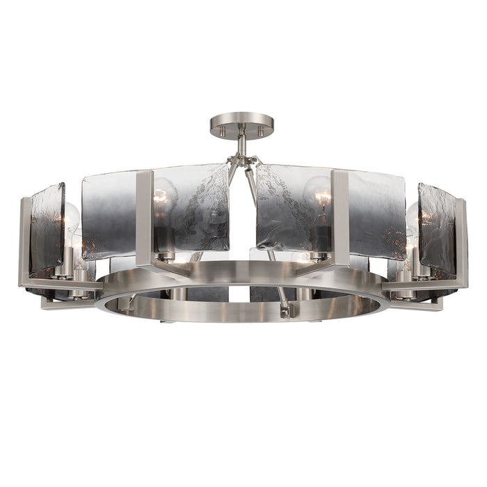 Golden - 3164-8SF PW-SWG - Eight Light Semi-Flush Mount - Aenon - Pewter