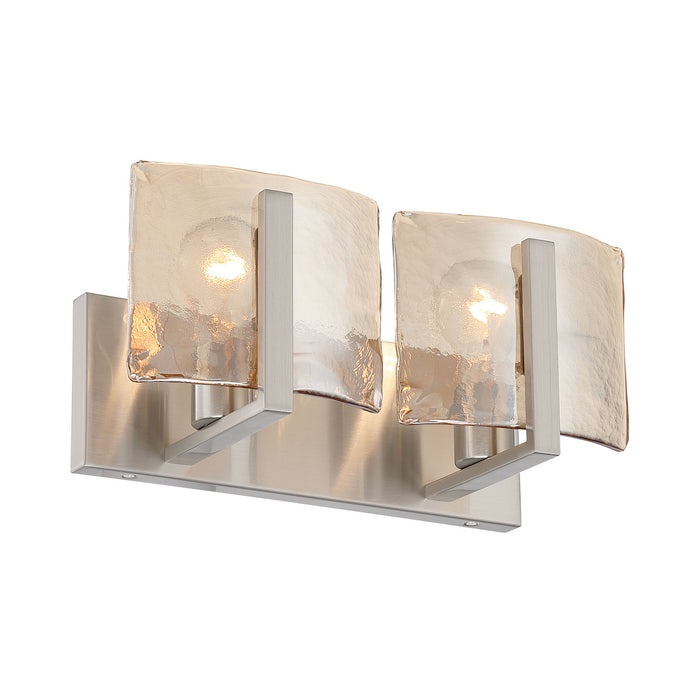 Golden - 3164-BA2 PW-AWG - Two Light Vanity - Aenon - Pewter