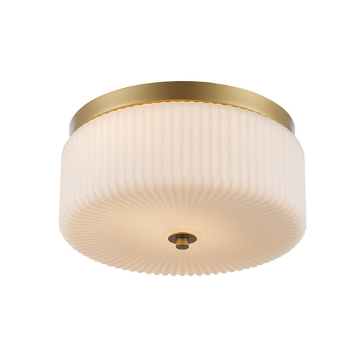 Trans Globe Imports - 16232 AG-FR - Two Light Flush Mount - Quartz Quarters - Antique Gold / Frosted