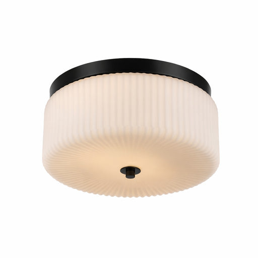 Trans Globe Imports - 16232 BK-FR - Two Light Flush Mount - Quartz Quarters - Black / Frosted