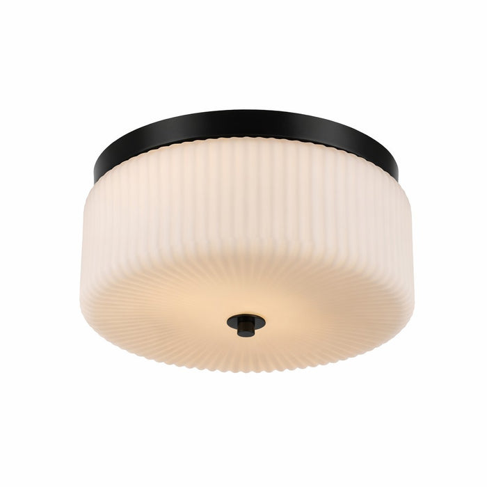 Trans Globe Imports - 16232 BK-FR - Two Light Flush Mount - Quartz Quarters - Black / Frosted