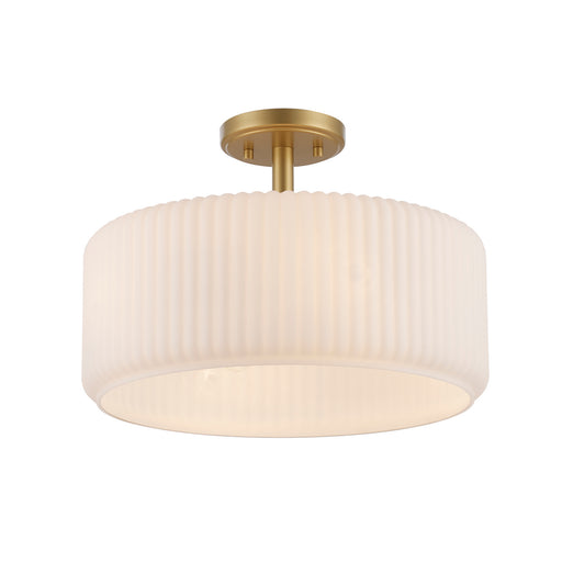Trans Globe Imports - 16234 AG-FR - Four Light Semi-Flush Mount - Quartz Quarters - Antique Gold / Frosted