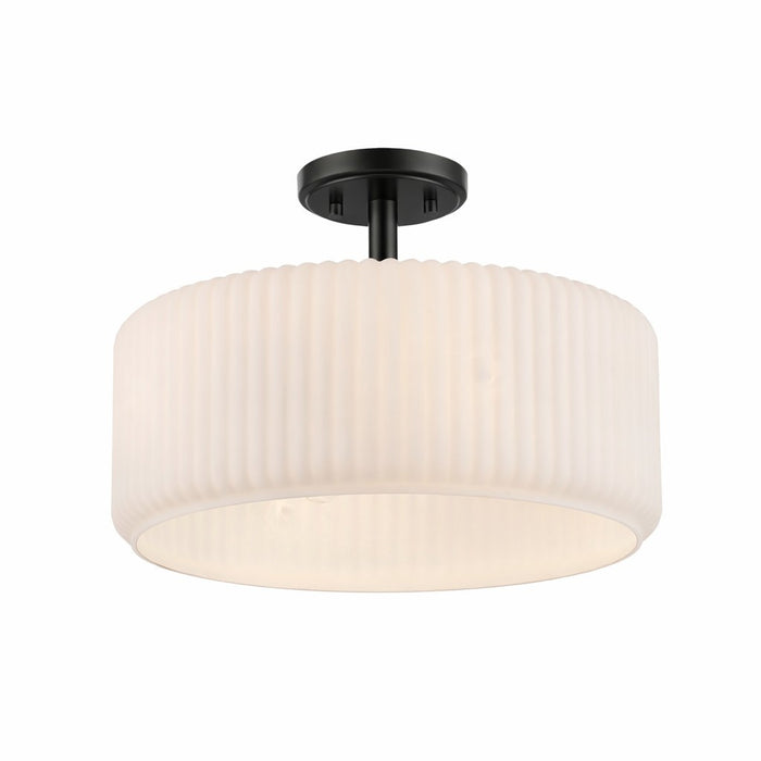 Trans Globe Imports - 16234 BK-FR - Four Light Semi-Flush Mount - Quartz Quarters - Black / Frosted