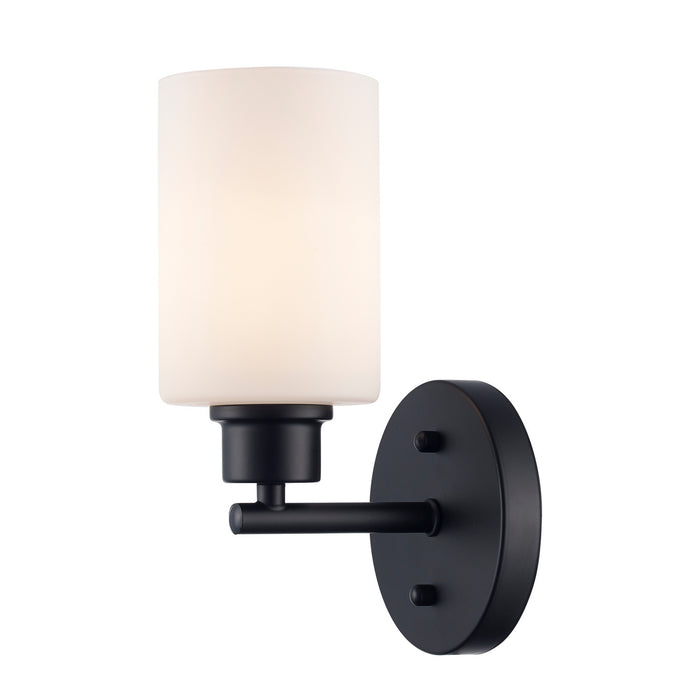 Trans Globe Imports - 72021 BK-FR - One Light Wall Sconce - Kai - Black / Frosted