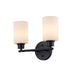 Trans Globe Imports - 72022 BK-FR - Two Light Vanity - Kai - Black / Frosted