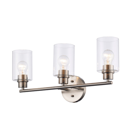 Kai Three Light Vanity Brushed Nickel