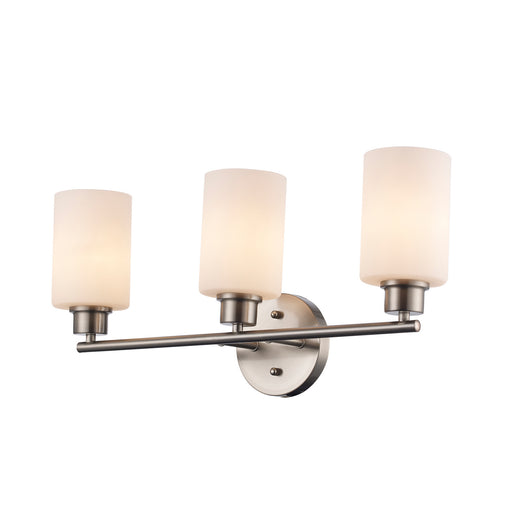 Kai Three Light Vanity Brushed Nickel / Frosted