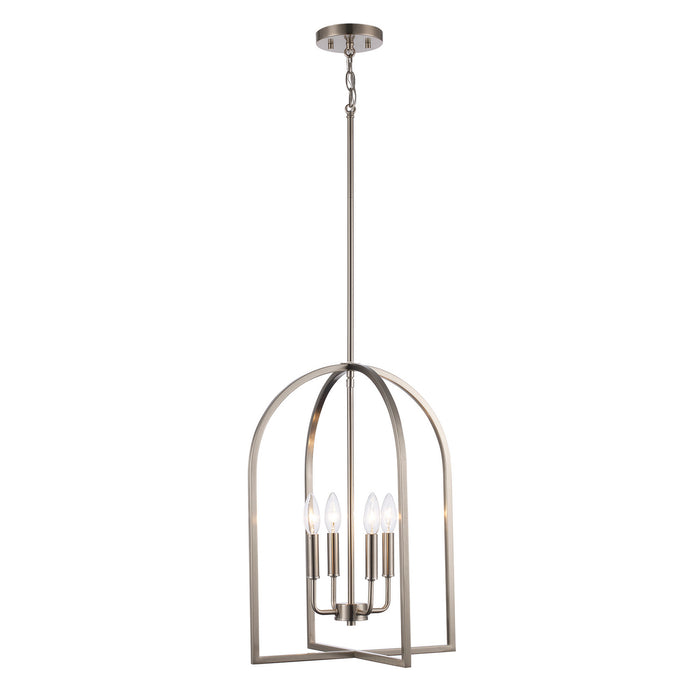 Trans Globe Imports - 72036 BN - Four Light Chandelier - Adelia - Brushed Nickel