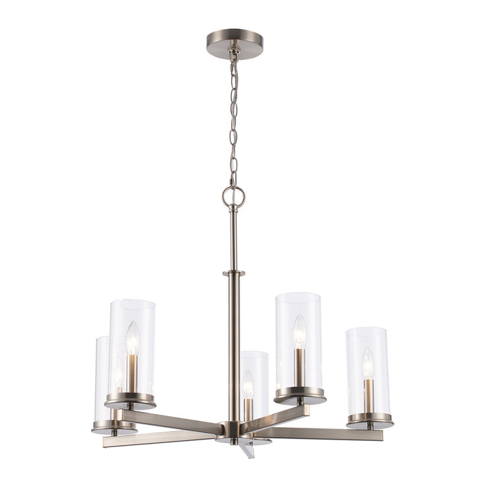 Trans Globe Imports - 72045 BN - Five Light Chandelier - Carter - Brushed Nickel