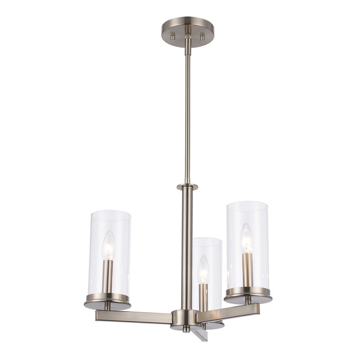 Trans Globe Imports - 72045-3 BN - Three Light Mini Chandelier - Carter - Brushed Nickel