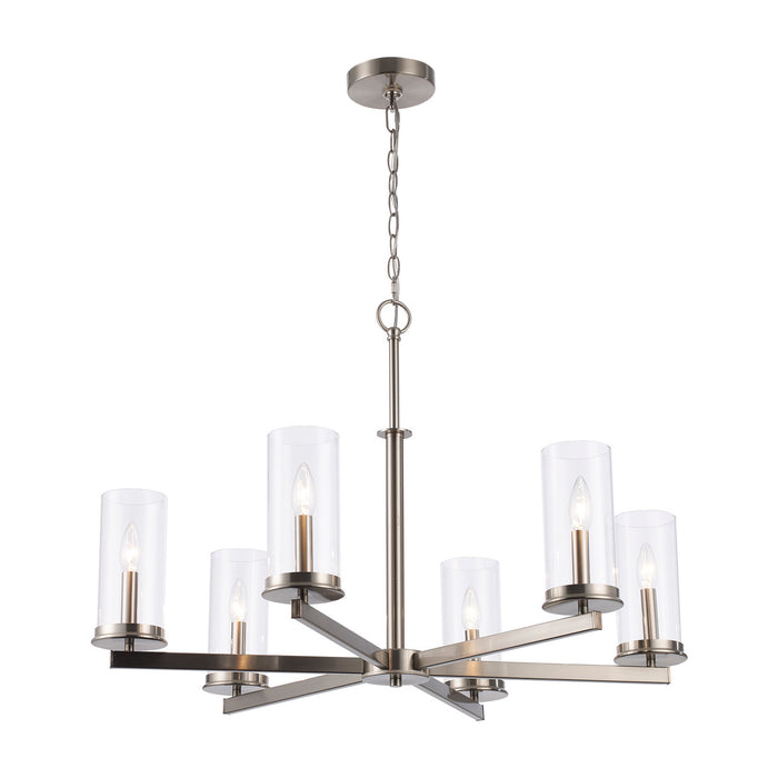 Trans Globe Imports - 72046 BN - Six Light Chandelier - Carter - Brushed Nickel