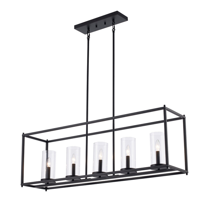Trans Globe Imports - 72047-5 BK - Five Light Linear Pendant - Carter - Black