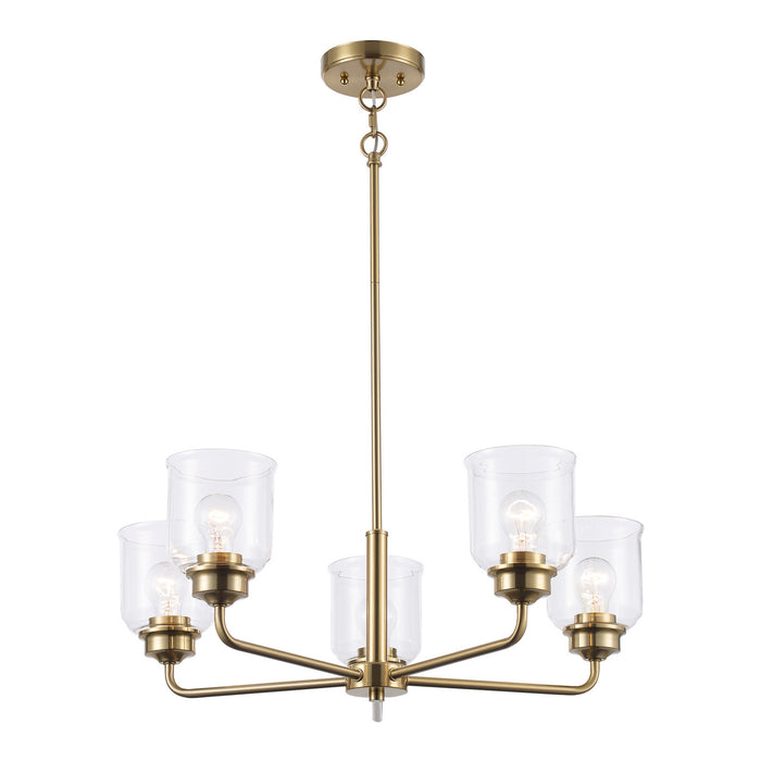 Trans Globe Imports - 72055 AG - Five Light Chandelier - Zoe - Antique Gold
