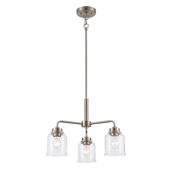 Trans Globe Imports - 72055-3 BN - Three Light Pendant - Zoe - Brushed Nickel