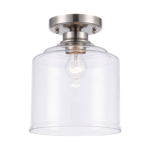 Trans Globe Imports - 72057-1 BN - One Light Flush Mount - Zoe - Brushed Nickel