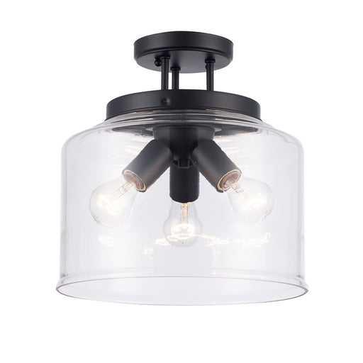 Trans Globe Imports - 72057-3 BK - Three Light Semi-Flush Mount - Zoe - Black