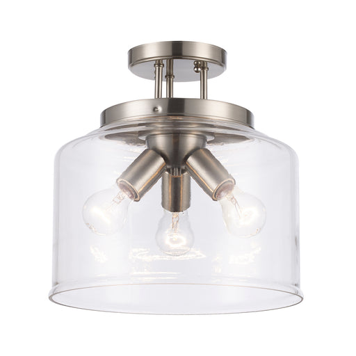 Trans Globe Imports - 72057-3 BN - Three Light Semi-Flush Mount - Zoe - Brushed Nickel