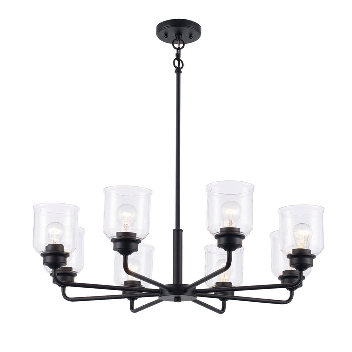 Trans Globe Imports - 72058 BK - Eight Light Chandelier - Zoe - Black