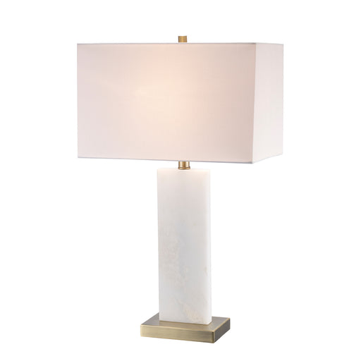 Alpine One Light Table Lamp Antique Brass / White