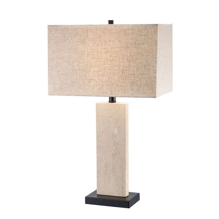 Trans Globe Imports - RTL-9227 BK-TR - One Light Table Lamp - Alpine - Black / Travertine