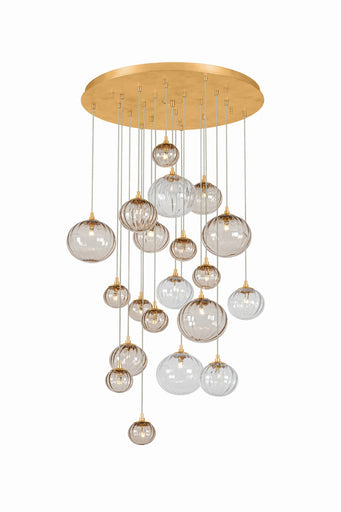 Istanbul LED Chandelier Vintage Gold Leaf