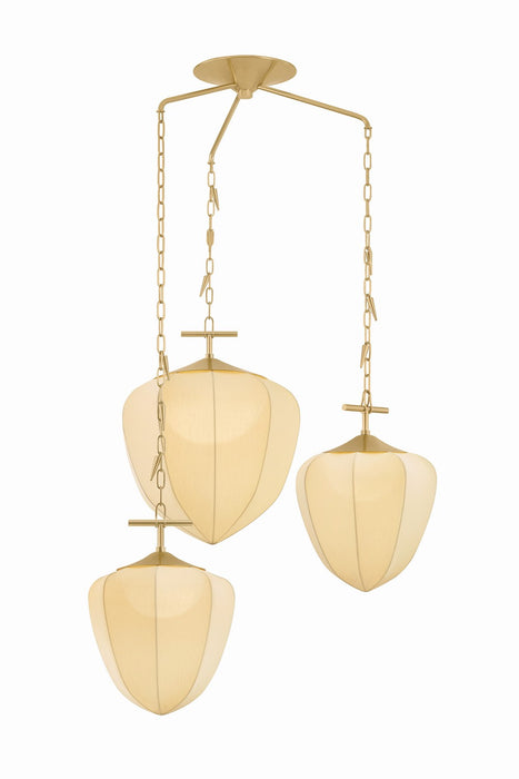 Corbett Lighting - 580-44-VB - Three Light Chandelier - Hoshi - Vintage Brass