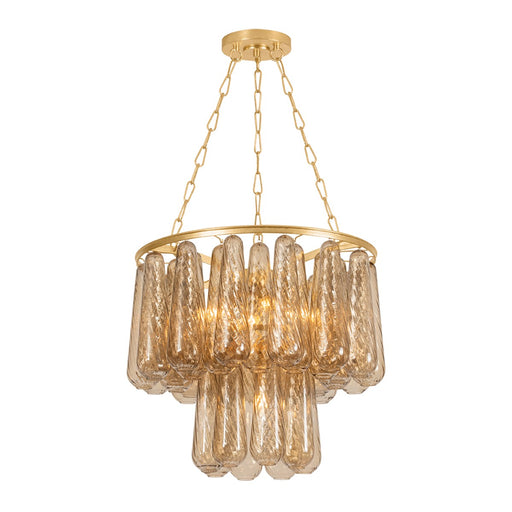 Milos Five Light Chandelier Vintage Gold Leaf