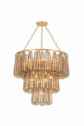 Milos 11 Light Chandelier Vintage Gold Leaf
