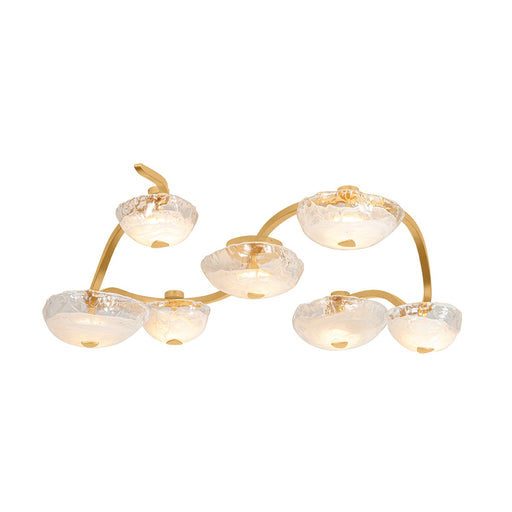 Kune LED Semi Flush Mount Vintage Gold Leaf