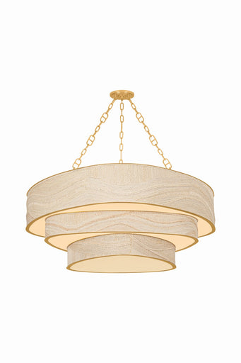Kiso 12 Light Chandelier Vintage Gold Leaf