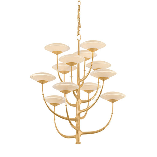 Pluro LED Chandelier Vintage Gold Leaf