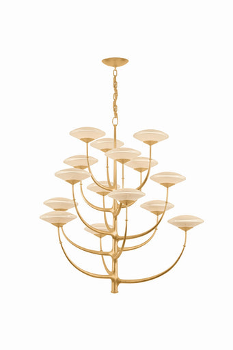 Pluro LED Chandelier Vintage Gold Leaf