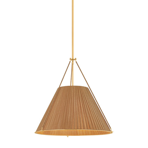 Sunside Four Light Pendant Aged Brass