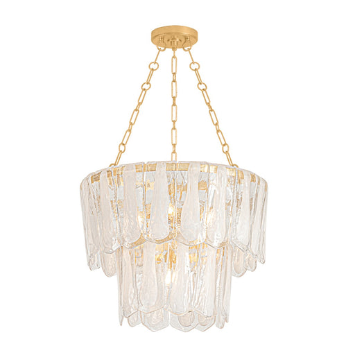Tappan Five Light Chandelier Vintage Gold Leaf