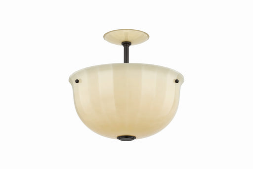 Nevins One Light Semi Flush Mount Distressed Bronze