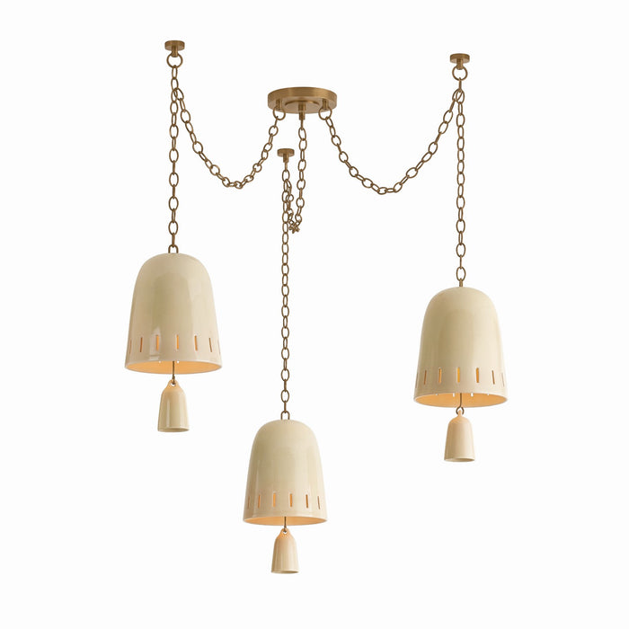Hudson Valley - 3635-PBR/CIC - Three Light Chandelier - Omi - Patina Brass