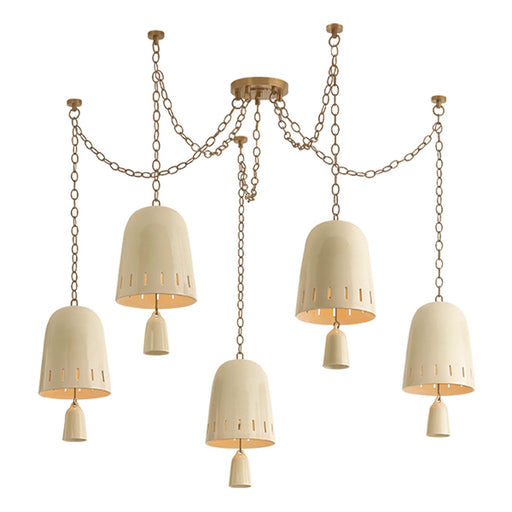 Hudson Valley - 3650-PBR/CIC - Five Light Chandelier - Omi - Patina Brass