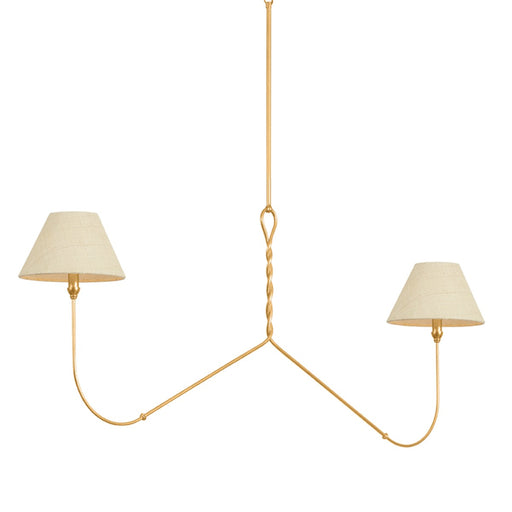 Dekalb Two Light Linear Vintage Gold Leaf