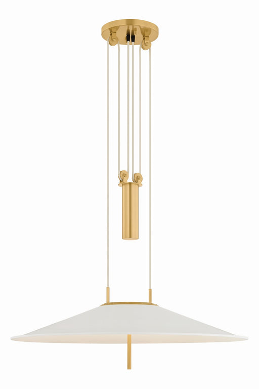 Hudson Valley - 4751-AGB/SWH - LED Pendant - Emmons - Aged Brass