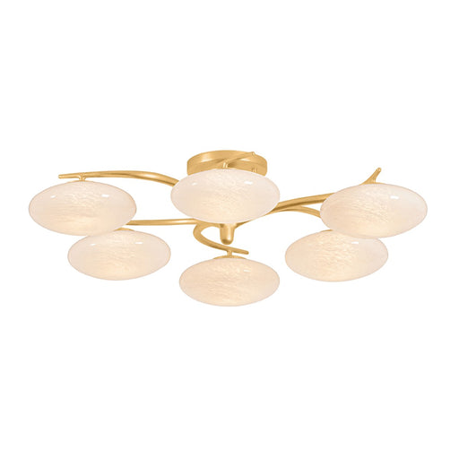Bayberry LED Semi Flush Mount Vintage Gold Leaf