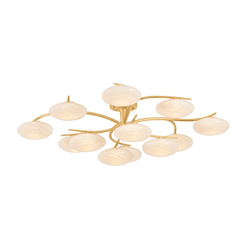 Bayberry LED Semi Flush Mount Vintage Gold Leaf