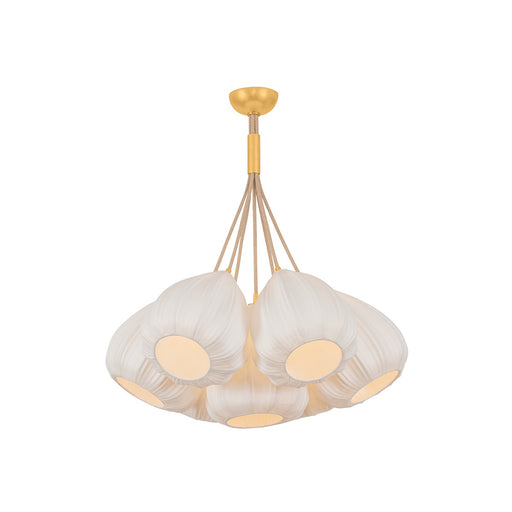Livonia Seven Light Chandelier Vintage Gold Leaf