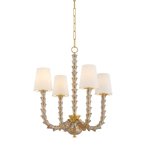 Calumet Four Light Chandelier Aged Brass