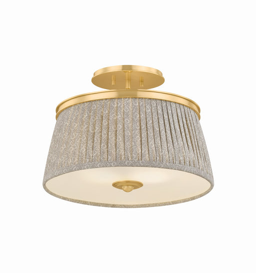Hudson Valley - 8517-AGB - Two Light Semi Flush Mount - Valeria - Aged Brass